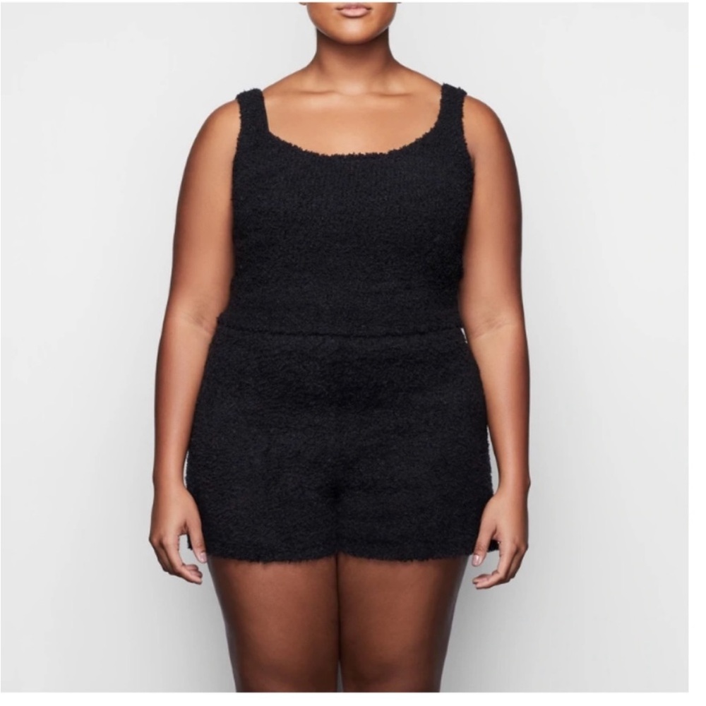Skims Cozy Knit Tank Onyx Black, NWT - Picture 2 of 3